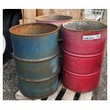 (3) 50Gallon Metal Barrels
