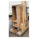 Carpenter Wood & Pipe Rack on Casters