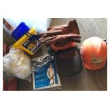 Masks, Gloves, Hard Hat, Coveralls