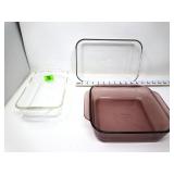 (2) Glass Baking Dishes - Pyrex & Anchor Hocking -