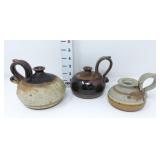 (3) Chamberlain Pottery Finger Loop Candle