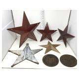 (5) Metal Stars & (2) Cast Iron Stove Pipe Covers