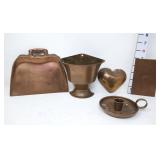 Vintage Copper Wall Pocket, Hanging Decor &