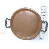 Vintage Embossed Silver on Copper Handled Tray