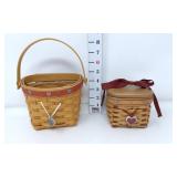 (2) Longaberger Sweetheart Baskets w/Protectors