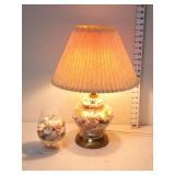 Glass Seashell Filled Lamp w/ Brass Bottom + Jar