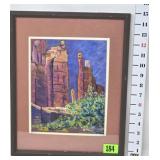 Signed Red Rock Charcoal Picture