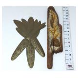Brass Corn & Wooden Painted Decor