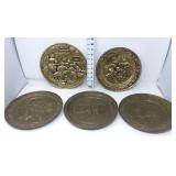 (5) Brass Decorative Wall Plates