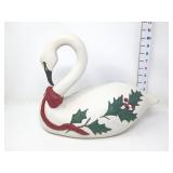 Solid Wooden Hand Carved Holiday Swan