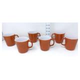 (6) Orange Mugs (2) Pyrex & (4) Corning