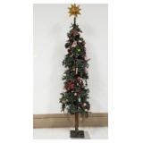 Decorated Pencil Christmas Tree w/Lighted Star