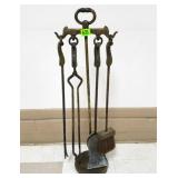 Hammered Iron Fireplace Tools