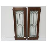 Pair Of Lead Glass Doors 30 3/4" X 11 1/2" Each