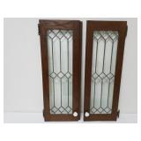 Pair Of Lead Glass Doors 30 3/4" X  11 1/2" Each