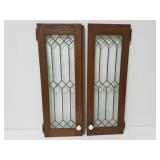 Pair Of Lead Glass Doors 30 3/4" X 11 1/2" Each