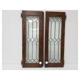 Pair Of Lead Glass Doors 30 3/4" X 11 1/2" Each