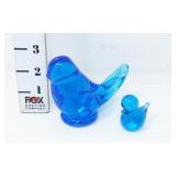 (2) Glass Bluebird Figurines