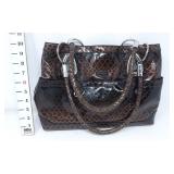 Vittorio Brown Faux Crocodile Purse