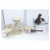 Cast Iron Swing Arm Planter Stand & Candleholder