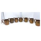 (7) Solid Copper Mugs (2) w/Miller High Life
