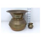Brass Spittoon & Water Pot - Spittoon Has Cracks