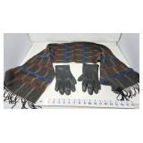 Leather Gloves & Scarf