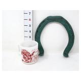 Davey Crockett Anchor Hocking Mug & Horseshoe