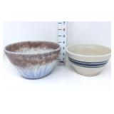 (2) Pottery Bowls - (1) Signed