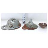Pottery Strainer, Funnel & Mini Bowl