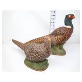 Ceramic Male & Female Pheasant by Sandi Male has