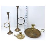 (4) Brass Candlesticks