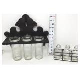 Wall Mount Jar Shelf & Bud Vases w/ Carrier