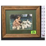 Little Girl w/Bunnies Print