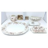 Brown/White Transferware Dishes - Various Makers