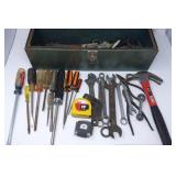 Toolbox w/Screwdrivers, Hammer, Tapes, etc