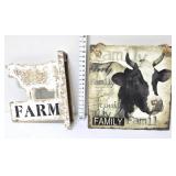 Cow Farm Sign & Family Cow Canvas