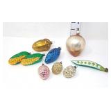 Vintage Food Motif Christmas Ornaments - Red