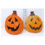 Melted Plastic Pumpkin  Porch Light Covers