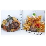 (2) Decorative Metal Turkeys
