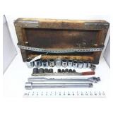 Wrenches & Sockets in a Wood Carry Tote