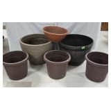 (6) Plastic Planters