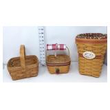 (3) Longaberger- Berry, Strawberry & Snapdragon