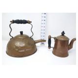 Antique English Copper Tea Kettle & Brass +