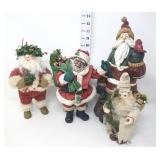 (4) Vintage Standing Santa Figurines