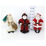 (2) 1982 Kurt Adler Santas & (1) Clothtique Santa