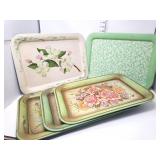 (5) Vintage Metal Trays - Some have Paint on them