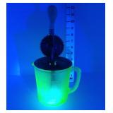 Uranium Glass Measuring Cup w/ Hand Mixer