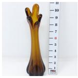 Amber Glass Swung Vase