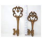 (2) HODA Metal Ornate Key Wall Hangings